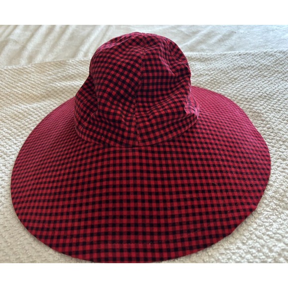 Vintage Black And Red Checked Hat - Picture 3 of 6